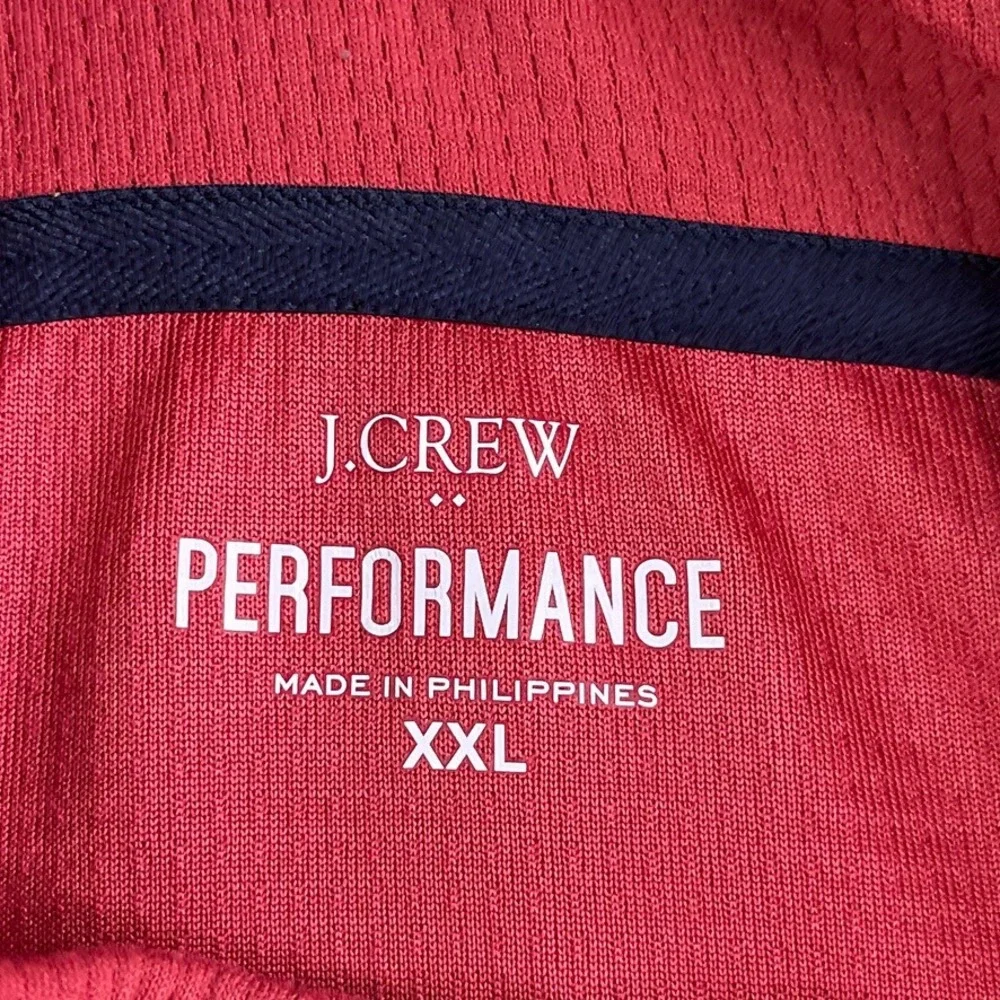 J Crew Sweater Mens XXL Red Performance Waffle Half Zip Pullover Golf Active